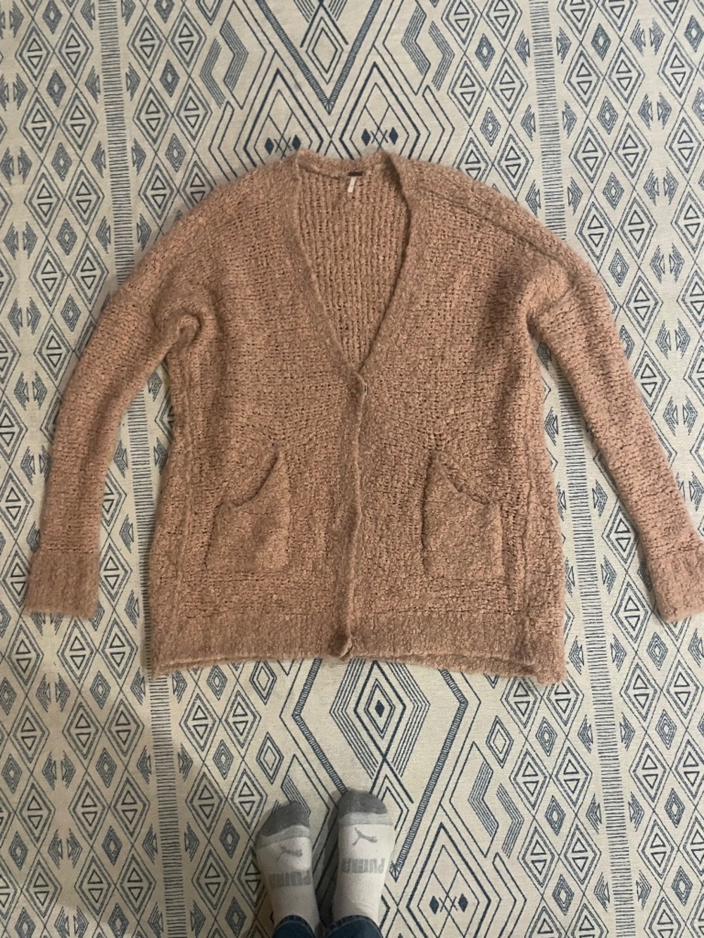 Free People cozy cardigan mauve pink small